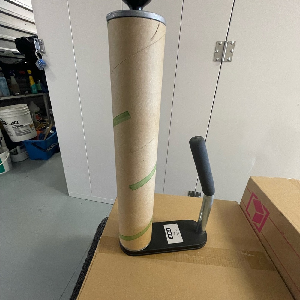 Industrial Stretch Wrap Dispenser in Silver and Black,